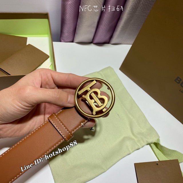 BURBERRY經典爆款皮帶 巴寶莉精緻專屬標識搭扣腰帶  jjp2692